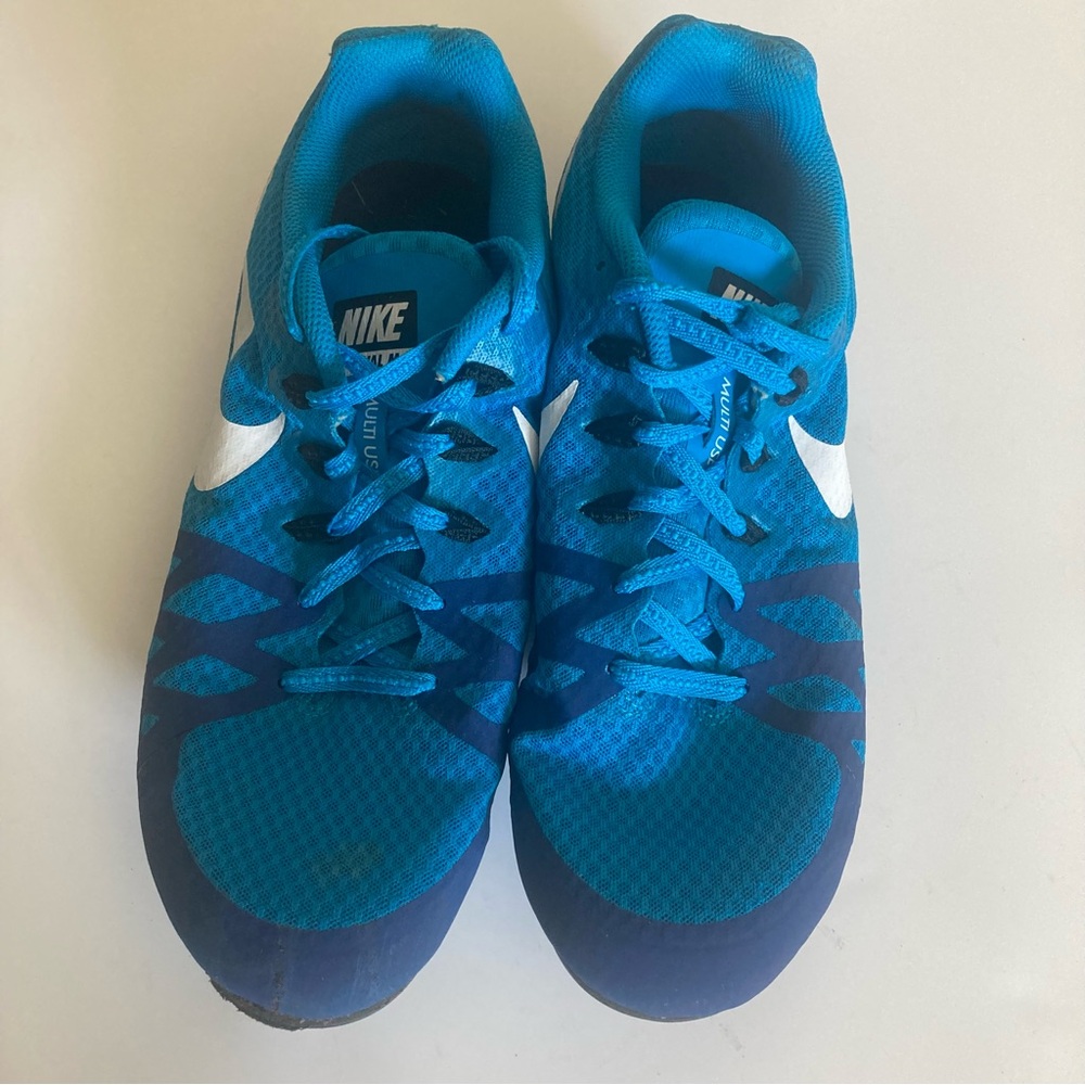 Nike Vibrant Blue Running Track Spike Shoes Size 9